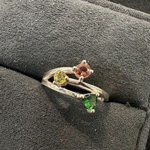 Natural Brazil Tourmaline in 925 Silver Ring Size 9